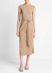 Vince Cotton Sleeveless Wrap Dress