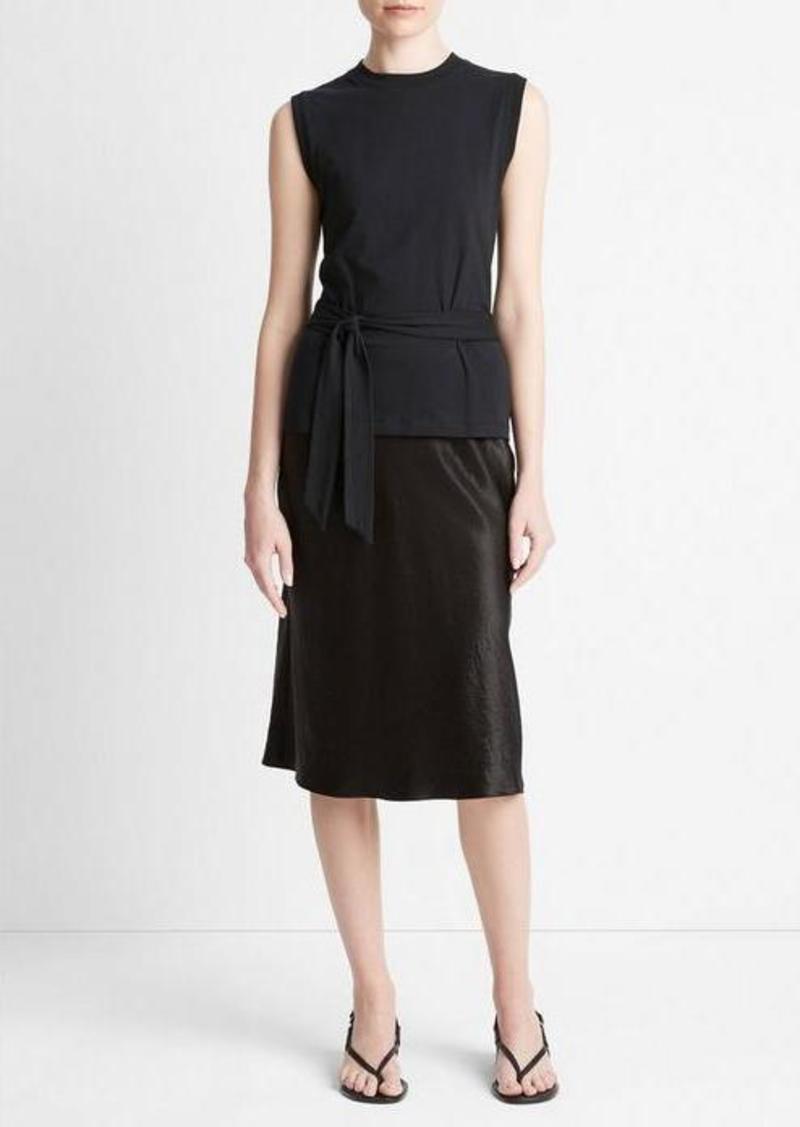 Vince Cotton Sleeveless Wrap Top