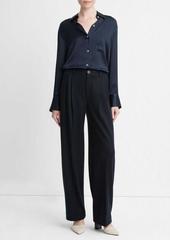 Vince Cozy Wool-Blend Pleated-Front Pant