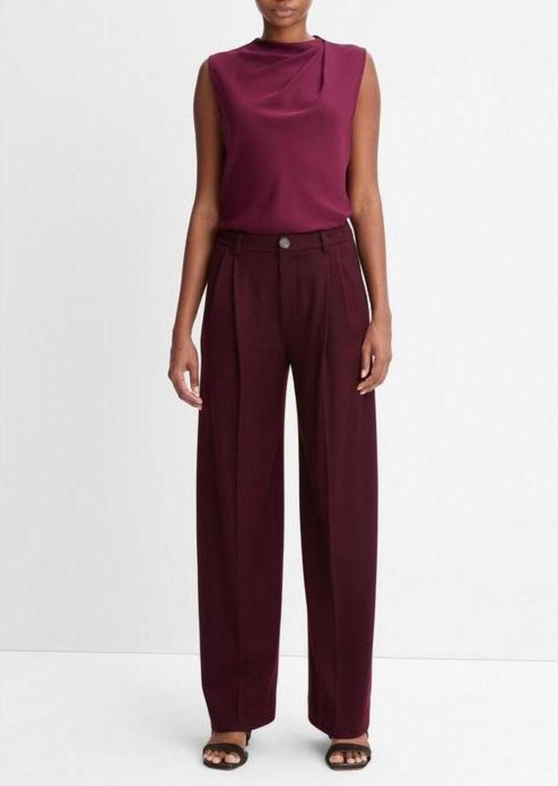 Vince Cozy Wool-Blend Pleated-Front Pant