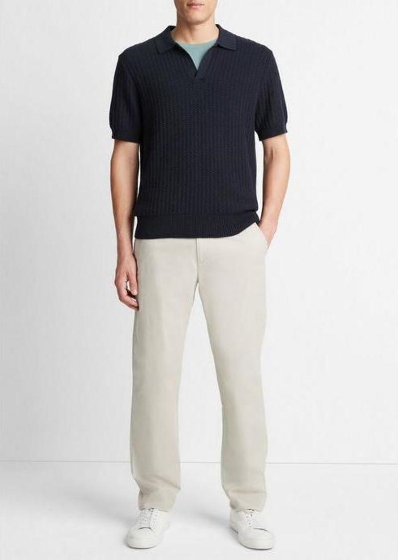 Vince Crafted Rib Cotton-Cashmere Johnny Collar Sweater
