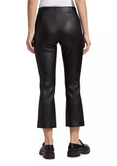 Vince Cropped Leather Boot-Cut Pants