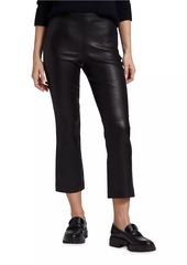 Vince Cropped Leather Boot-Cut Pants