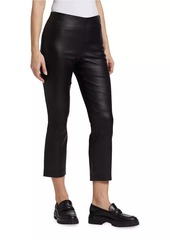 Vince Cropped Leather Boot-Cut Pants