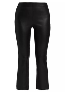 Vince Cropped Leather Boot-Cut Pants