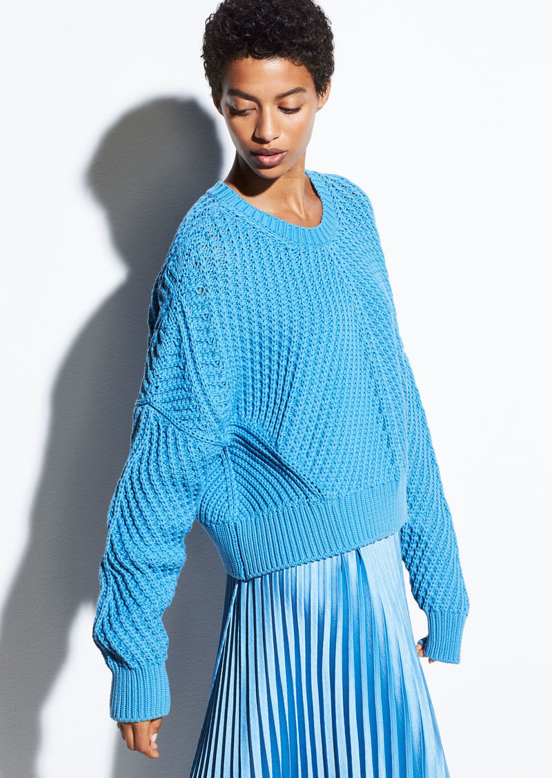 Directional Rib Cotton Pullover