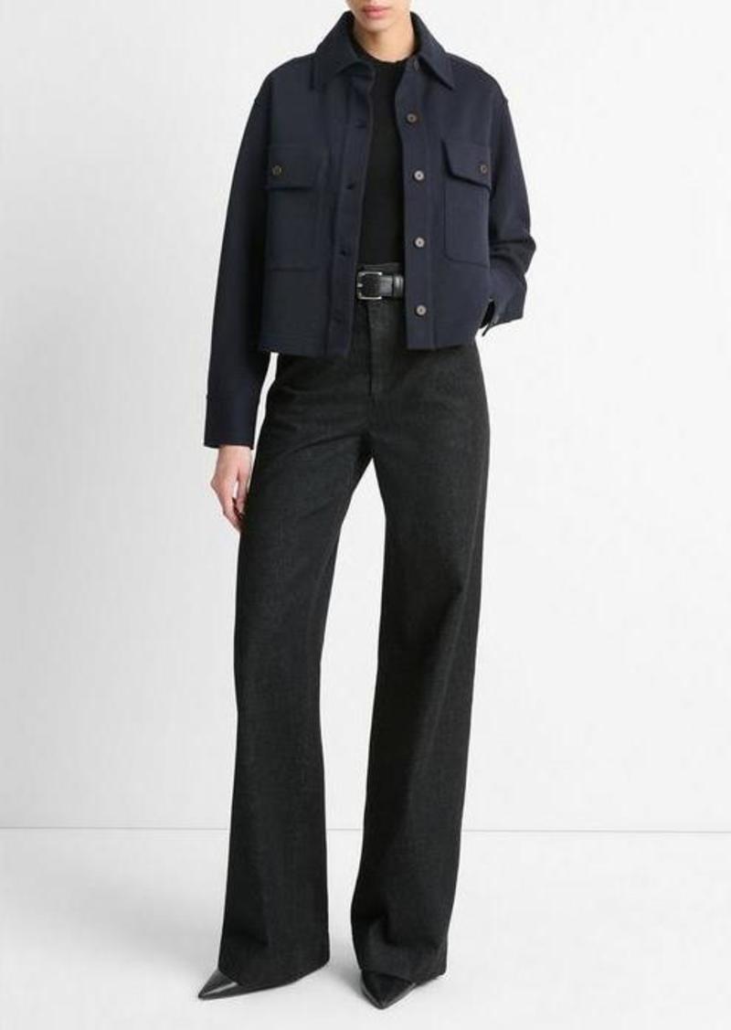 Vince Double-Knit Cotton-Blend Cropped Jacket