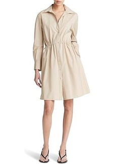 Vince Drawcord Ruched Shirt Dress