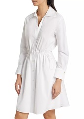 Vince Drawstring Ruched Mini Shirtdress