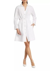 Vince Drawstring Ruched Mini Shirtdress