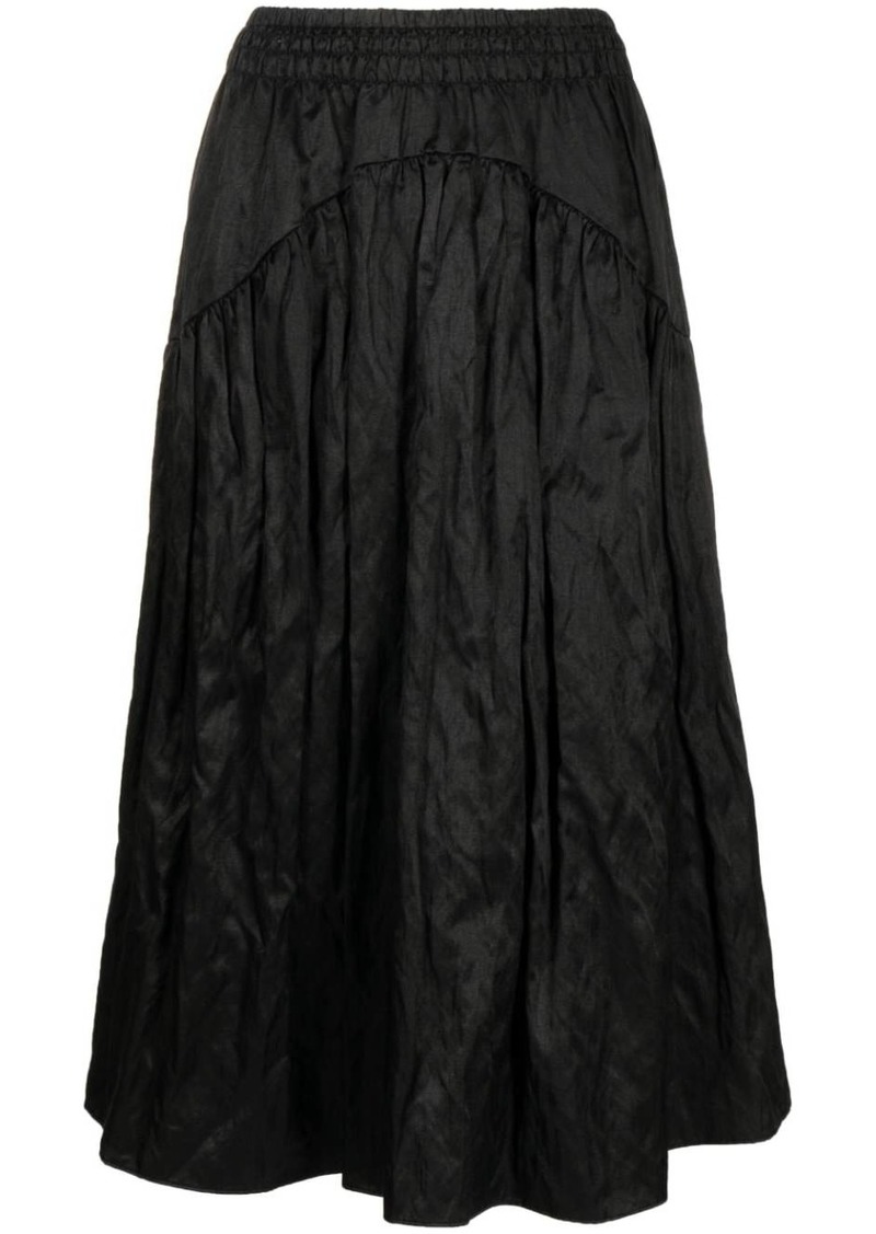 Vince elasticated-waist gathered midi skirt