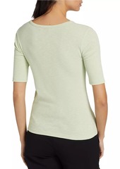 Vince Elbow-Sleeve Cotton-Blend T-Shirt