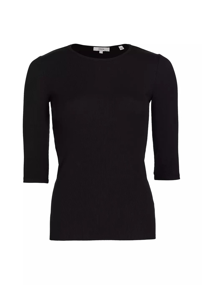 Vince Elbow Sleeve Crewneck Top