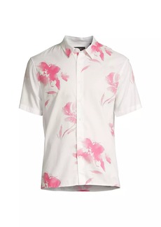 Vince Faded Floral Buton-Front Shirt