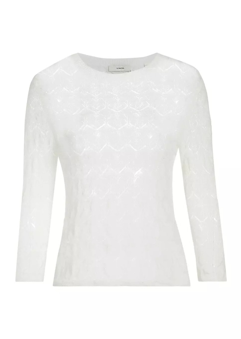 Vince Fine Lace Pointelle Sweater