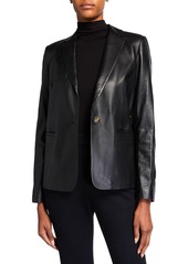 Vince Fitted Leather Blazer