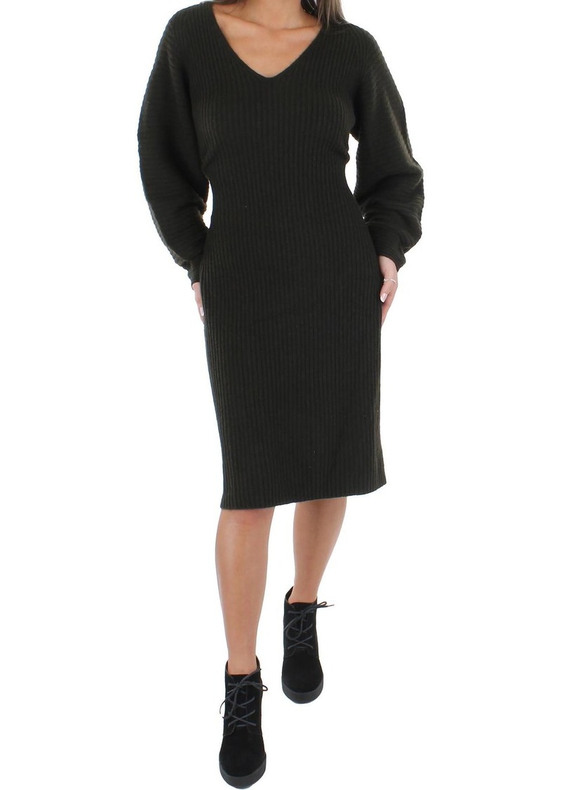 Vince Fitted Womens Wool Midi Sweaterdress