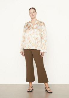 Vince Flora Crushed Band-Collar Blouse