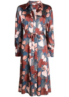 Vince floral-print tied-waist shirtdress
