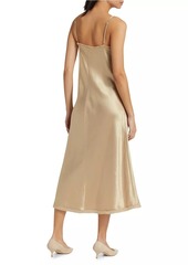 Vince Frayed Satin Bias-Cut Slipdress