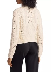 Vince Fringe Cable-Knit Wool-Cashmere Sweater