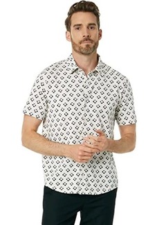 Vince Geo Floral Printed Short Sleeve Button-Down