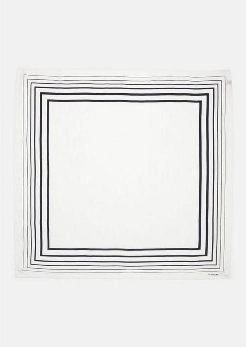 Vince Geo-Striped Cotton-Silk Square Scarf