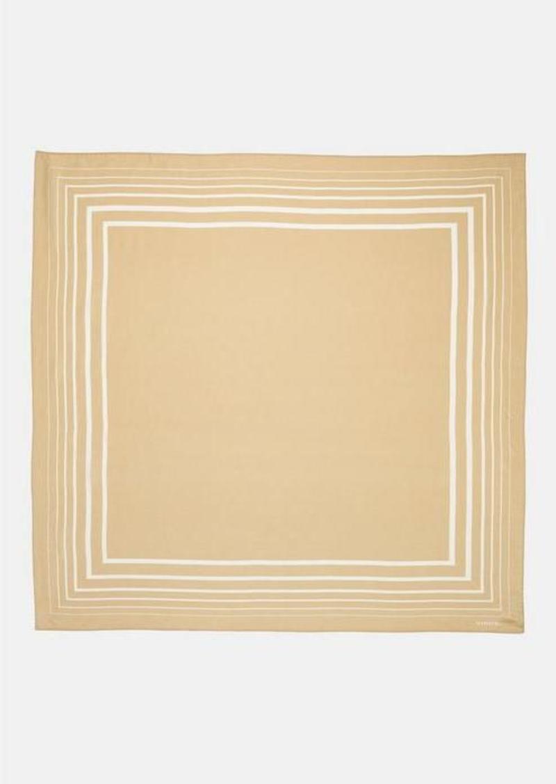 Vince Geo-Striped Cotton-Silk Square Scarf