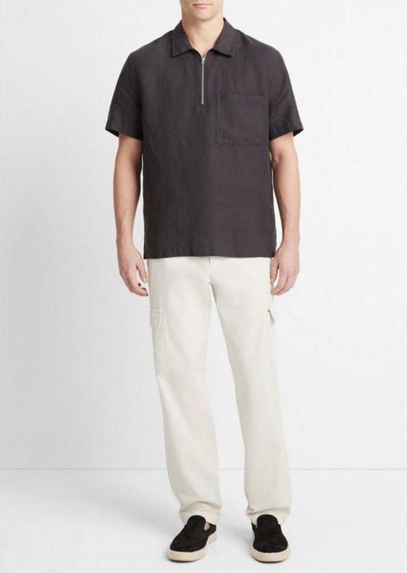 Vince Hemp Quarter-Zip Short-Sleeve Shirt