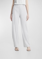 Vince High-Waist Pull-On Linen-Blend Trousers