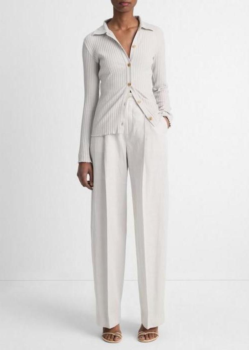 Vince High-Waist Tailored Wide-Leg Trouser