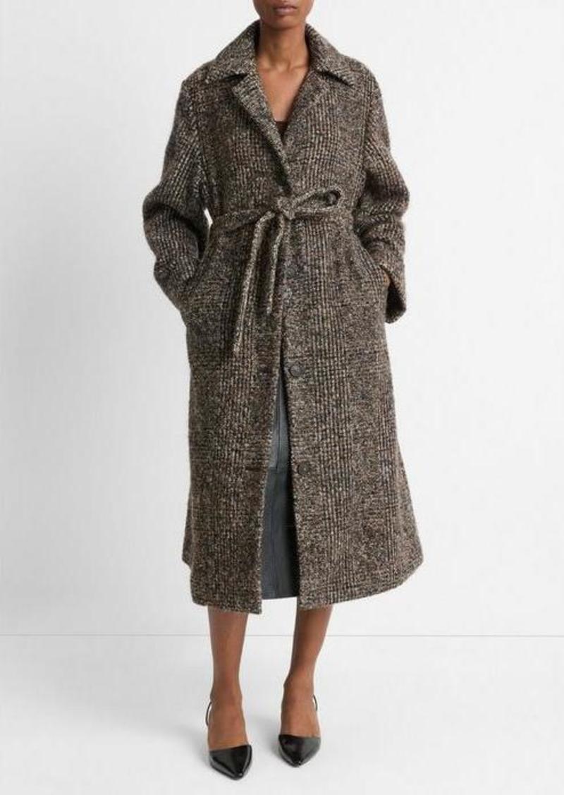 Vince Italian Bouclé Wool-Blend Belted Long Coat