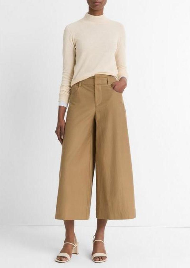 Vince Italian Cotton-Wool Double-Waistband Mid-Rise Culotte