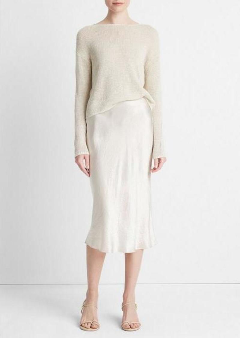 Vince Italian Linen Drop-Shoulder Pullover Sweater