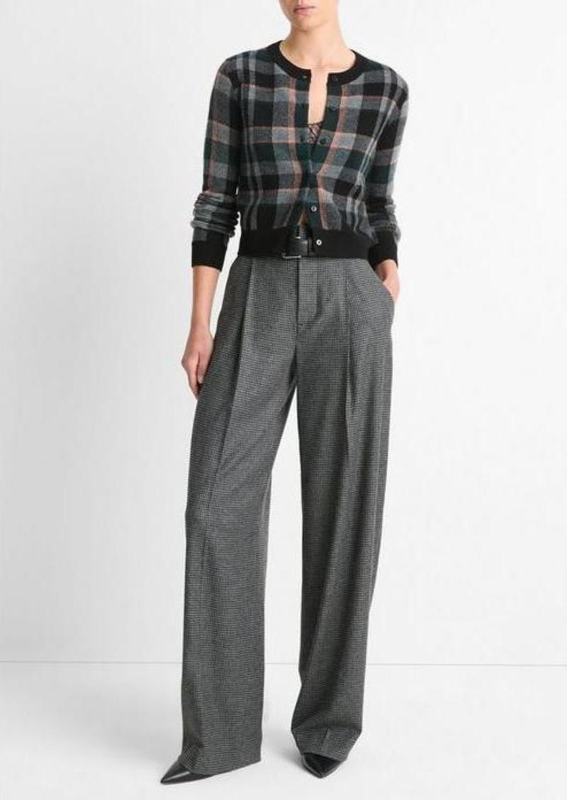 Vince Italian Microcheck High-Rise Trouser