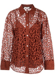 Vince lace-detail cotton blouse