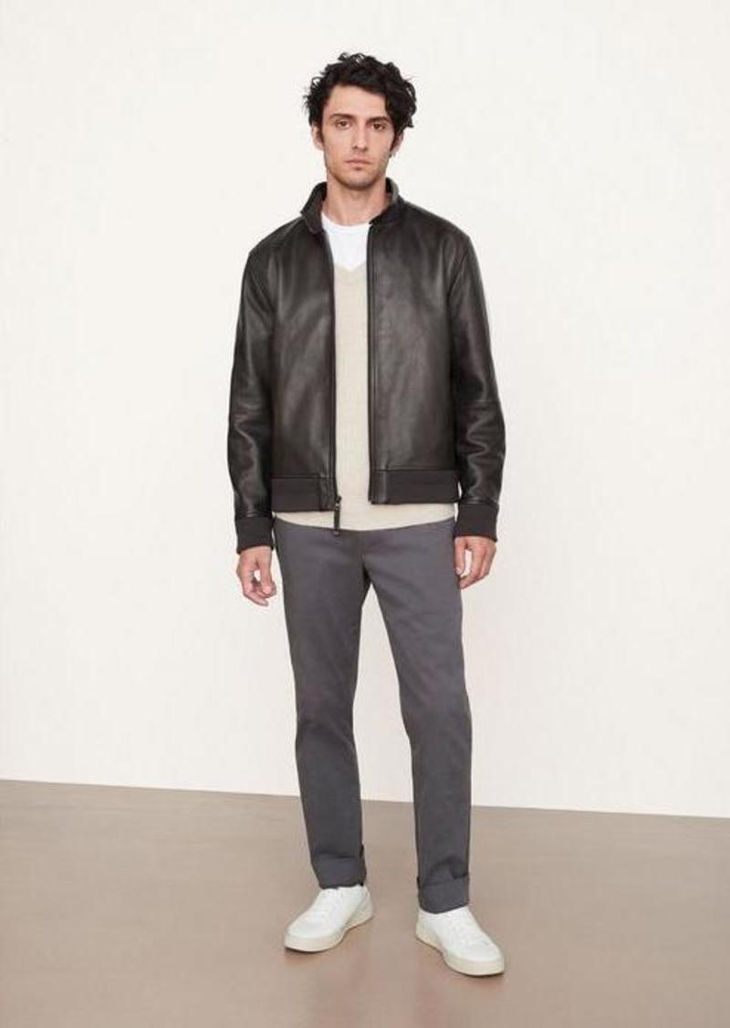 Vince Leather Harrington Bomber Jacket