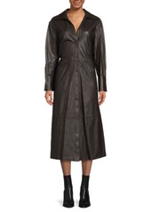 Vince Leather Midaxi Shirt Dress