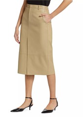 Vince Leather Pencil Midi-Skirt