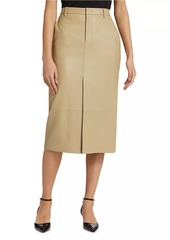 Vince Leather Pencil Midi-Skirt