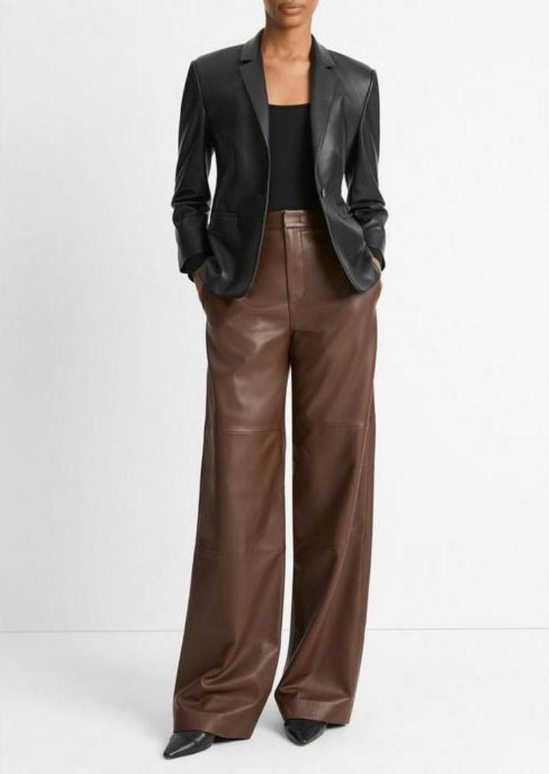 Vince Leather Shrunken Blazer