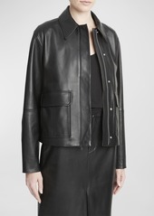 Vince Leather Zip-Front Jacket