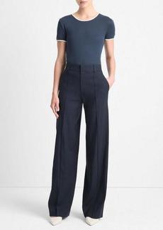 Vince Linen-Blend High-Waist Wide-Leg Pant