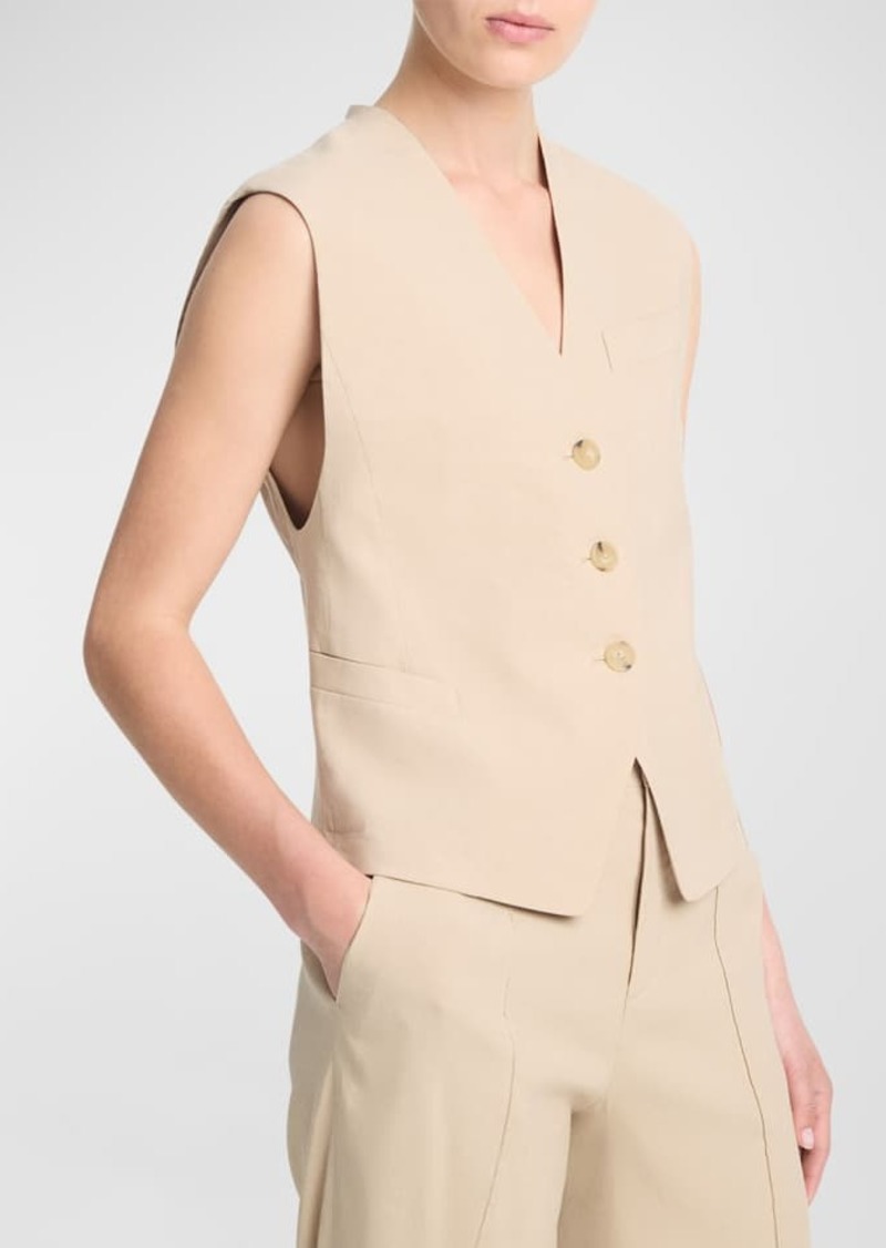 Vince Linen-Blend Suiting Vest