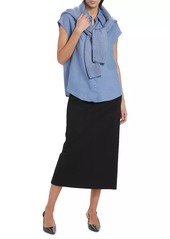 Vince Linen Cap-Sleeve Blouse