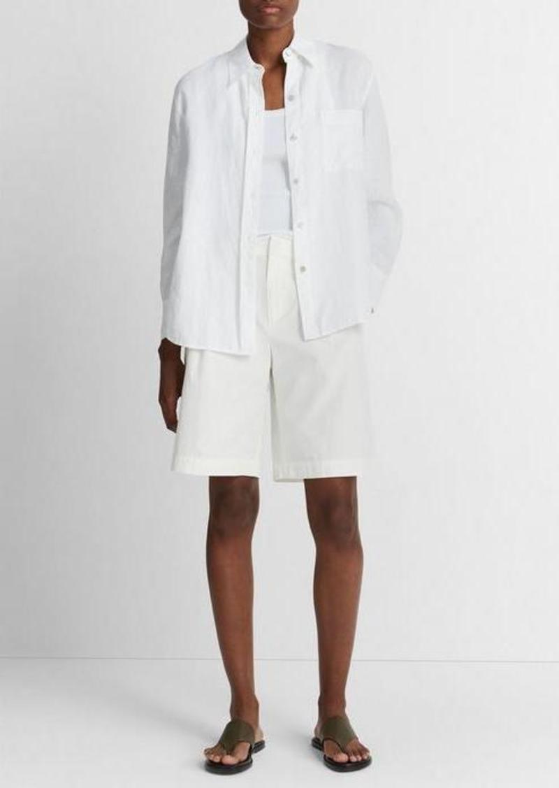 Vince Linen Easy Button-Front Shirt