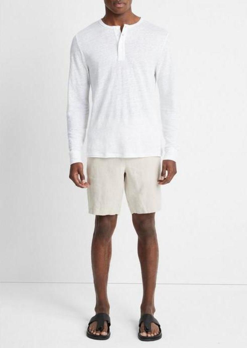 Vince Linen Long-Sleeve Henley