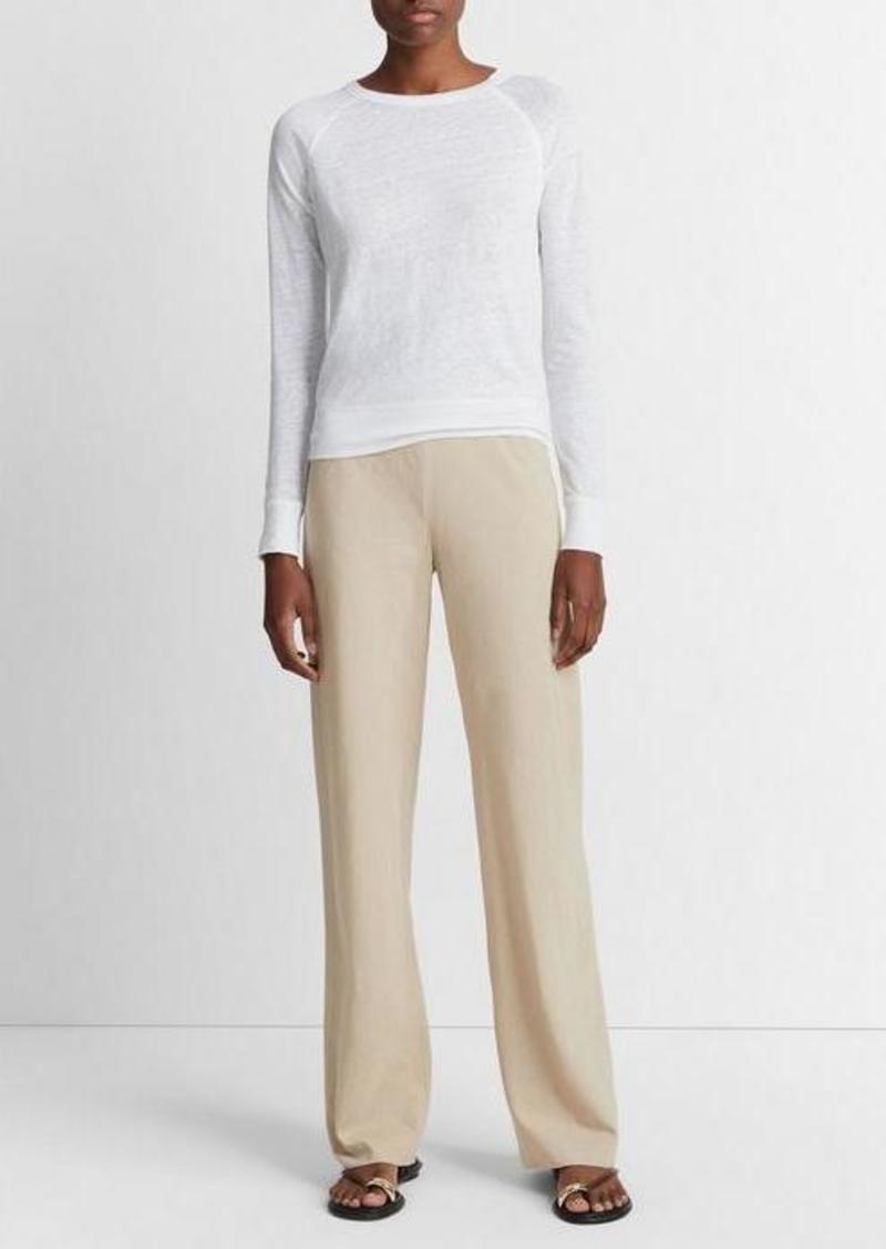 Vince Linen Raglan-Sleeve Pullover