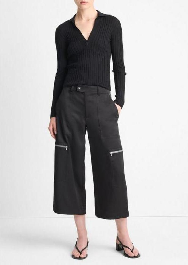 Vince Low-Rise Satin Parachute Crop Pant