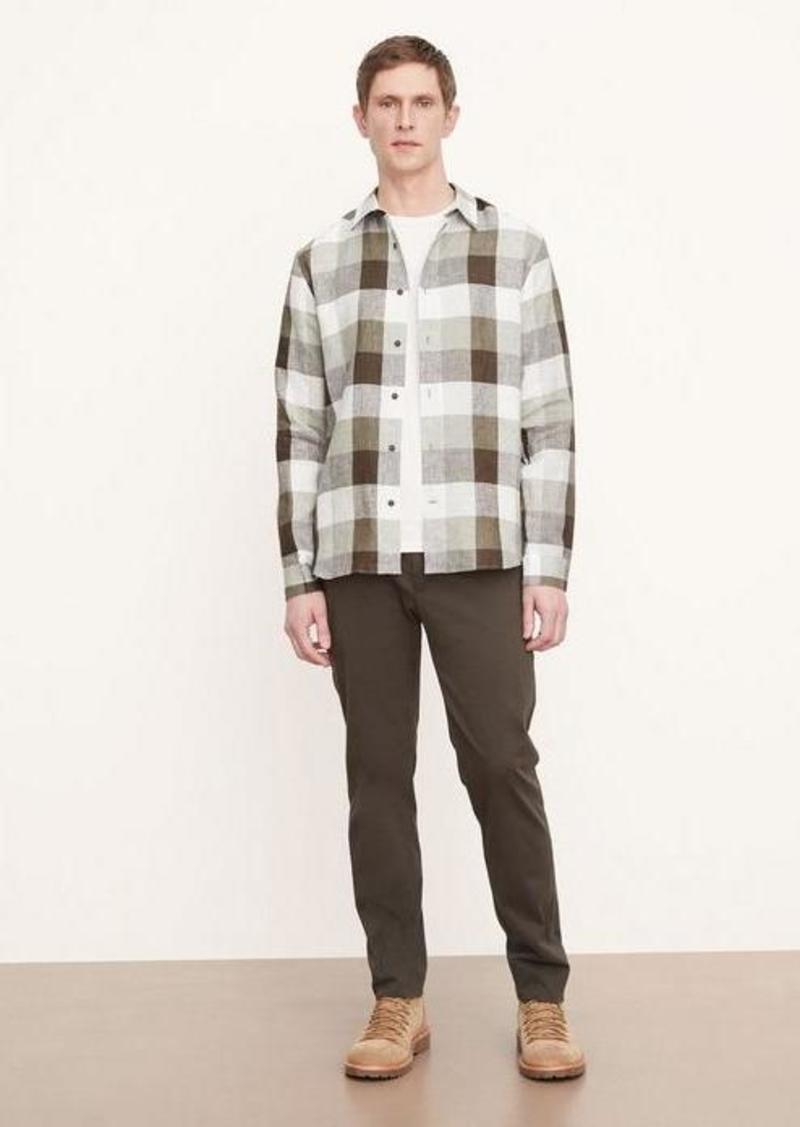 Vince Madrid Buffalo Plaid Linen Long-Sleeve Shirt